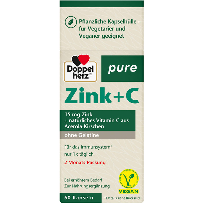Doppelherz Zink + C pure, 60 St KAP
