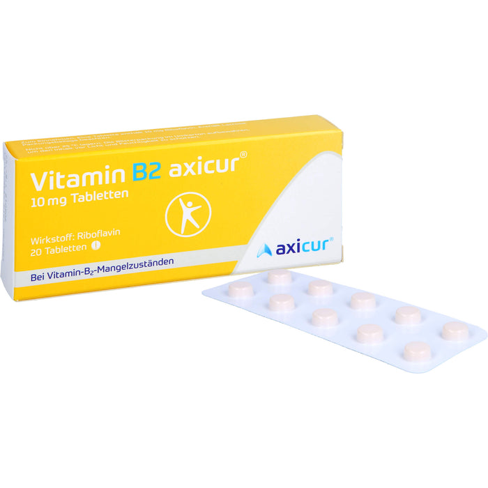 Vitamin B2 axicur 10 mg Tabletten bei Vitamin B2 Mangelzuständen, 20 St. Tabletten