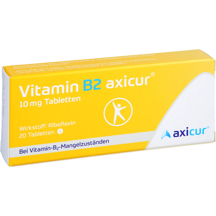 Vitamin B2 axicur 10 mg Tabletten bei Vitamin B2 Mangelzuständen, 20 St. Tabletten