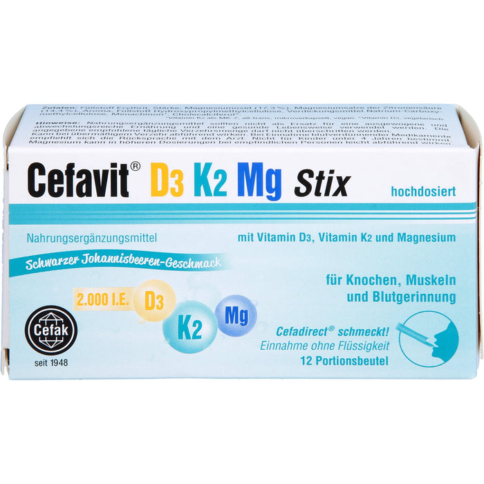 Cefavit D3 K2 Mg 2,000 I.E. Stix, 12 St GRA
