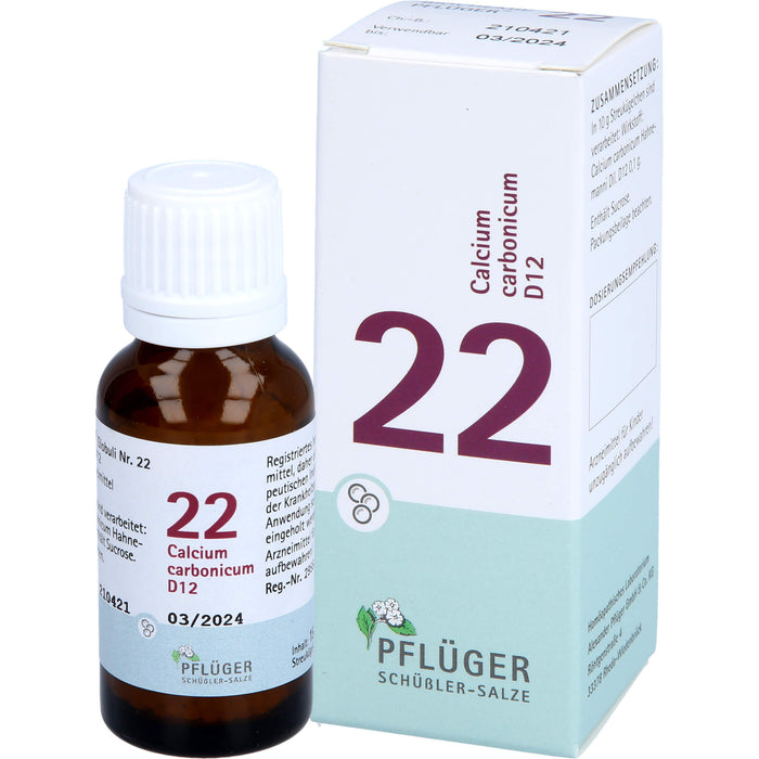 Biochemie Nr.22 Calcium carbonicum D12 Pflüger Globuli, 15 g GLO