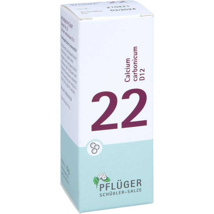 Biochemie Nr.22 Calcium carbonicum D12 Pflüger Globuli, 15 g GLO