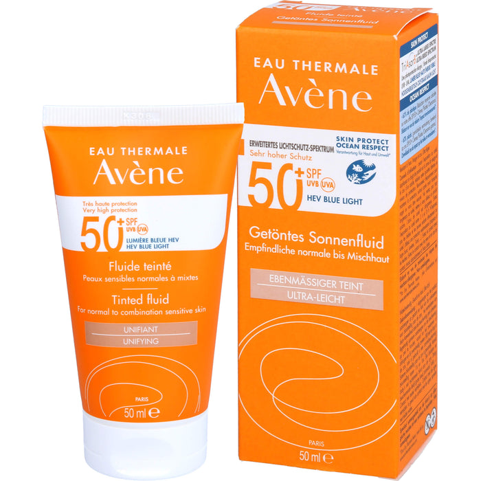 Avène Getöntes Sonnenfluid SPF 50+ für empfindliche normale bis Mischhaut, 50 ml Creme