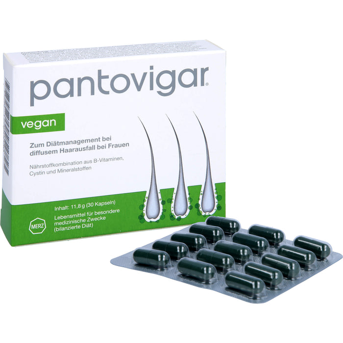 Pantovigar vegan Kapseln bei diffusem Haarausfall bei Frauen, 30 pcs. Capsules