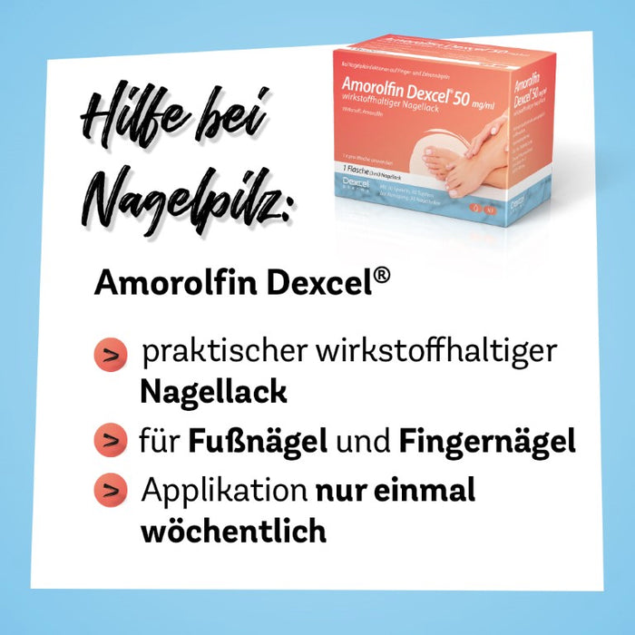 Amorolfin Dexcel 50 mg/ml Lösung bei Nagelpilzinfektionen, 2.5 ml Nail varnish containing active ingredients