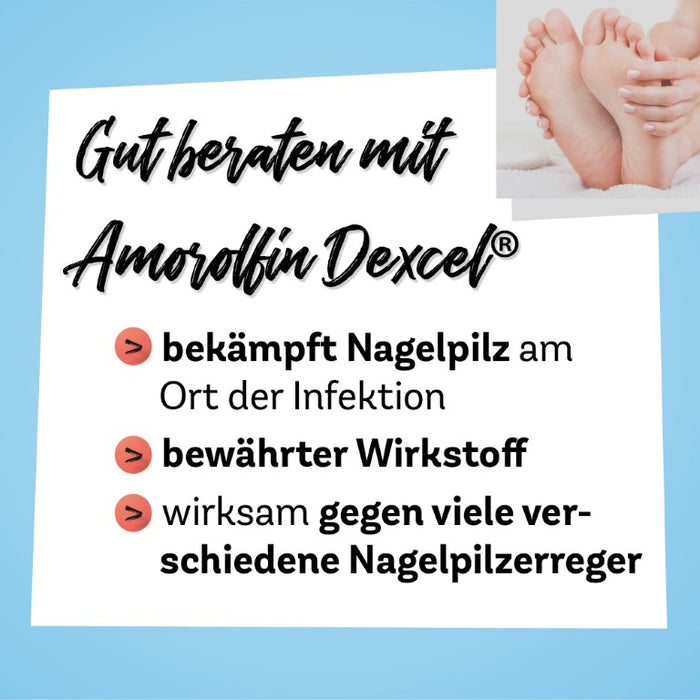 Amorolfin Dexcel 50 mg/ml Lösung bei Nagelpilzinfektionen, 2.5 ml Vernis à ongles contenant une substance active