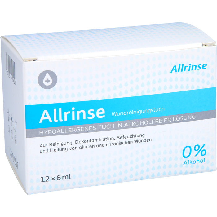 Allrinse Wundreinigungstuch 6 ml, 12 St TUE