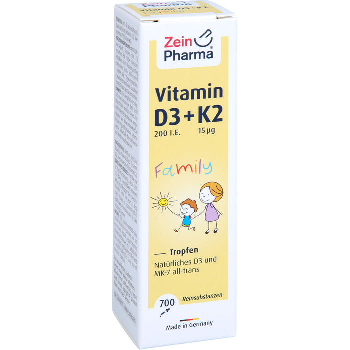 ZeinPharma Vitamin D3 + K2 MK-7 all trans Family Lösung, 20 ml Lösung