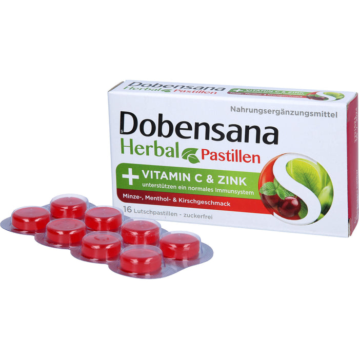 Dobensana Herbal Kirschges. Vit C Zink, 16 St LUP