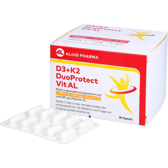 D3+K2 DuoProtect Vit AL 4000 I.E./80 ug Kapseln, 90 St KAP