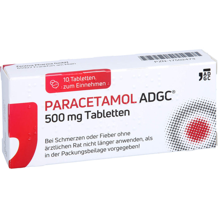 Paracetamol ADGC 500 mg Tabletten bei Schmerzen oder Fieber, 10 pcs. Tablets