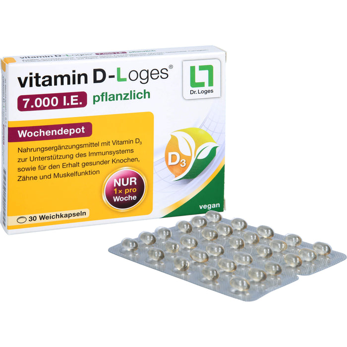 vitamin D-Loges 7.000 I.E. pflanzlich Weichkapseln, 30 St., 30 St. Kapseln