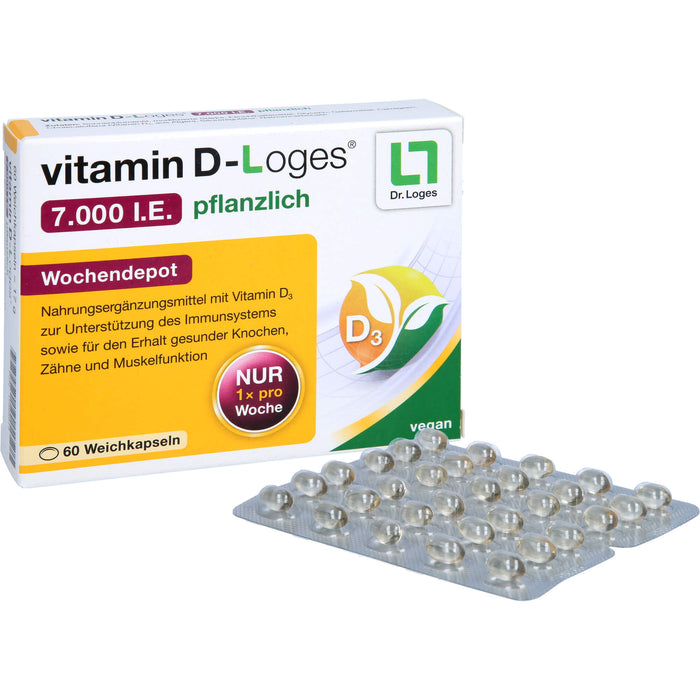 Vitamin D-Loges 7.000 I.E. pflanzliche Weichkapseln, 60 pc Capsules