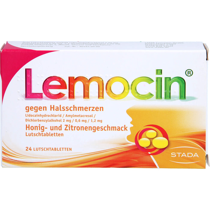 Lemocin gegen Halsschmerzen Honig-Zitrone Lutschtabletten, 24 pcs. Tablets