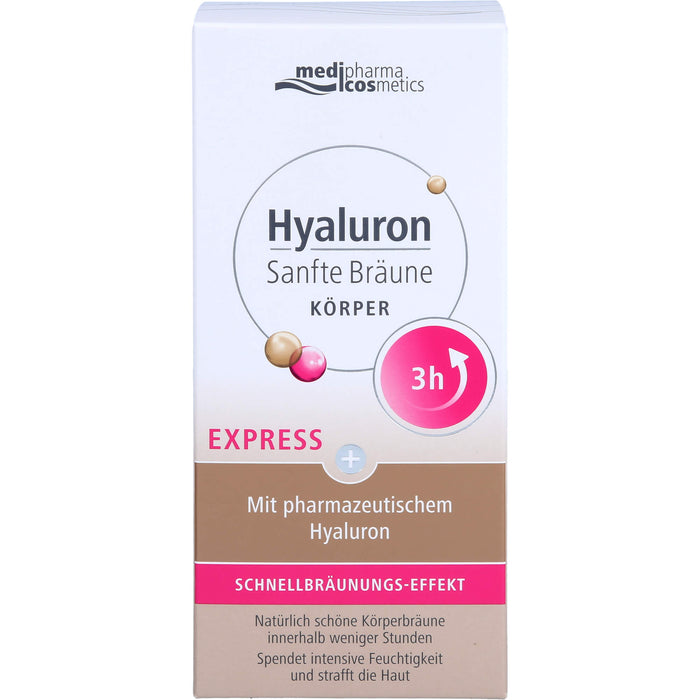 medipharma cosmetics Hyaluron Sanfte Bräune Express Körper mit Schnellbräunungs-Effekt, 150 ml Cream