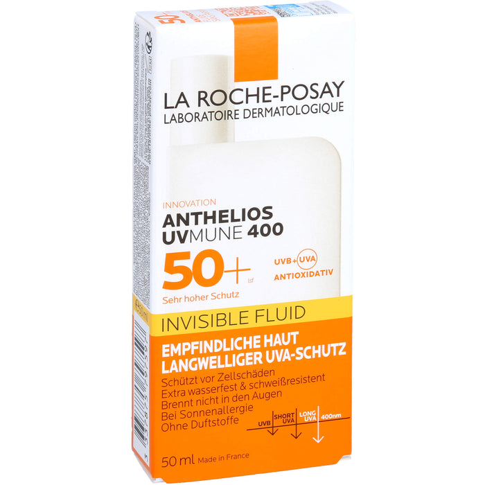 LA ROCHE-POSAY Anthelios UVMune 400 Invisible Fluid LSF 50+ für empfindliche Haut, 50 ml Crème