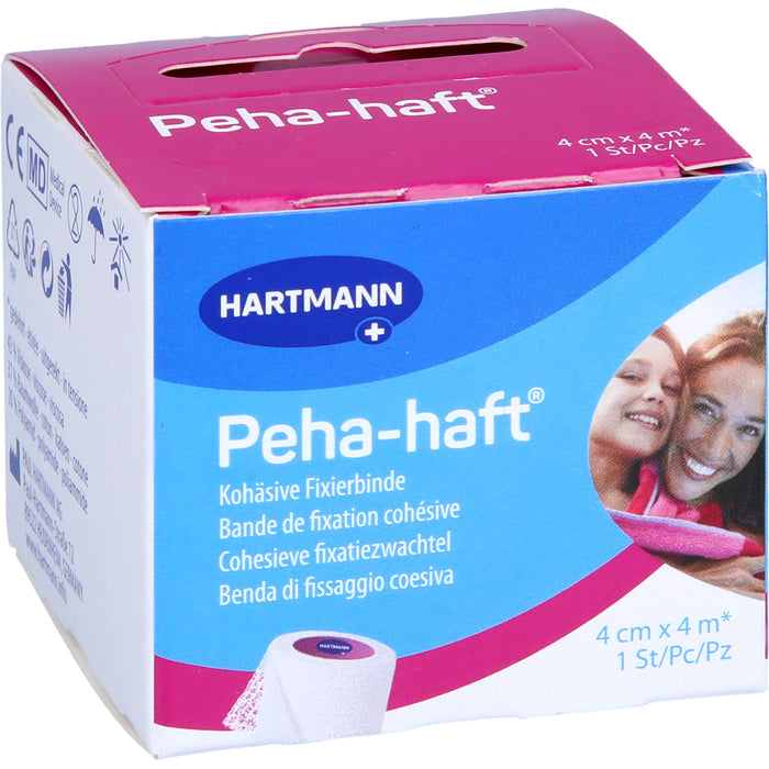 HARTMANN Peha-haft kohäsive Fixierbinde 4 cm x 4 m zur Fixierung von Salbenverbänden, 1 pcs. Bandage