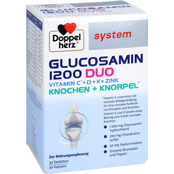 Doppelherz Glucosamin 1200 Duo für Knochen und Knorpel Tabletten und Kapseln, 60 pcs. Tablets and capsules