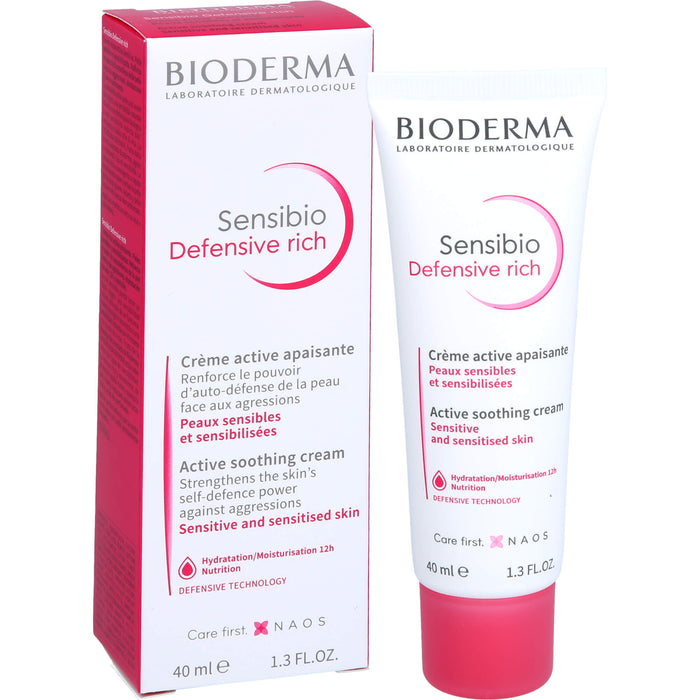 BIODERMA Sensibio Defensive rich Creme stärkt die Haut gegen Umwelteinflüsse, 40 ml Crème