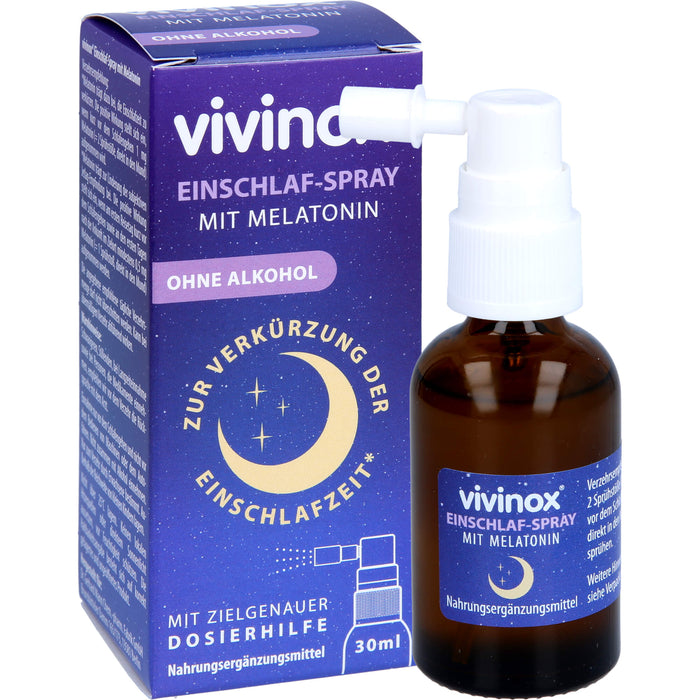 vivinox Einschlaf-Spray mit Melatonin zur Verkürzung der Einschlafzeit, 30 ml Solution