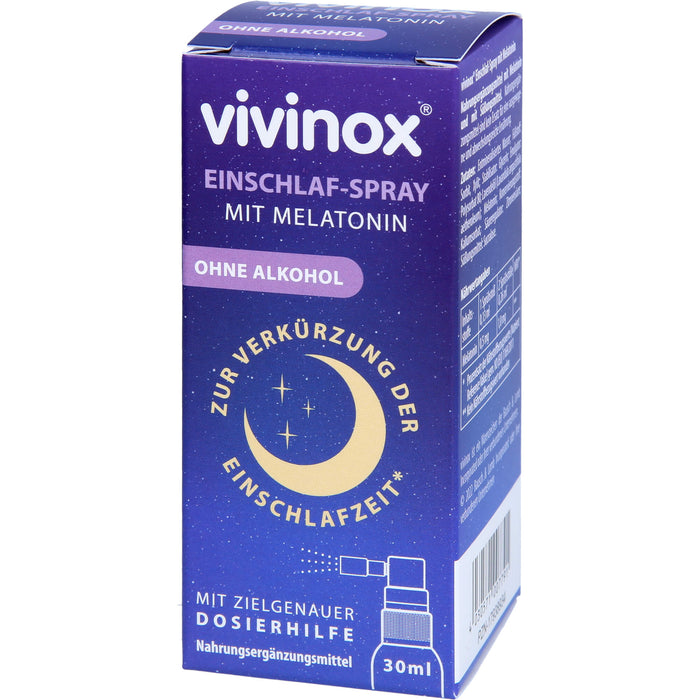 vivinox Einschlaf-Spray mit Melatonin zur Verkürzung der Einschlafzeit, 30 ml Solution