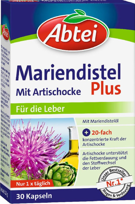 Abtei Mariendistel Plus Kapseln mit Artischocke für die Leber, 30 pcs. Capsules