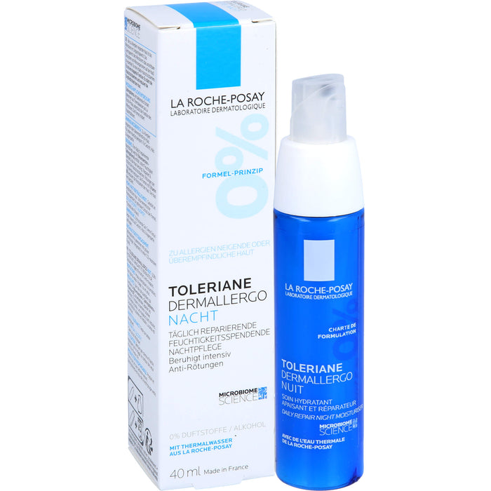 LA ROCHE-POSAY Toleriane Dermallergo Nacht täglich reparierende, feuchtigkeitsspendende Nachtpflege, 40 ml Cream