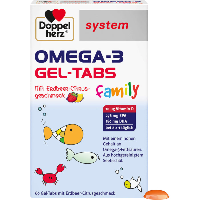 Doppelherz Omega-3 Gel-Tabs family Erdb.-Ci system, 60 St KTA