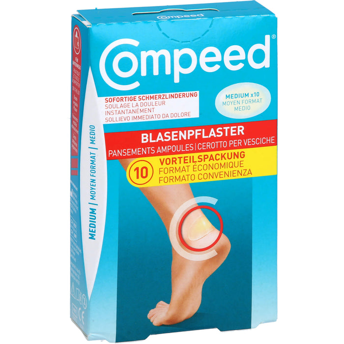 COMPEED Blasenpflaster Medium für sofortige Schmerzlinderung, 10 St. Pflaster