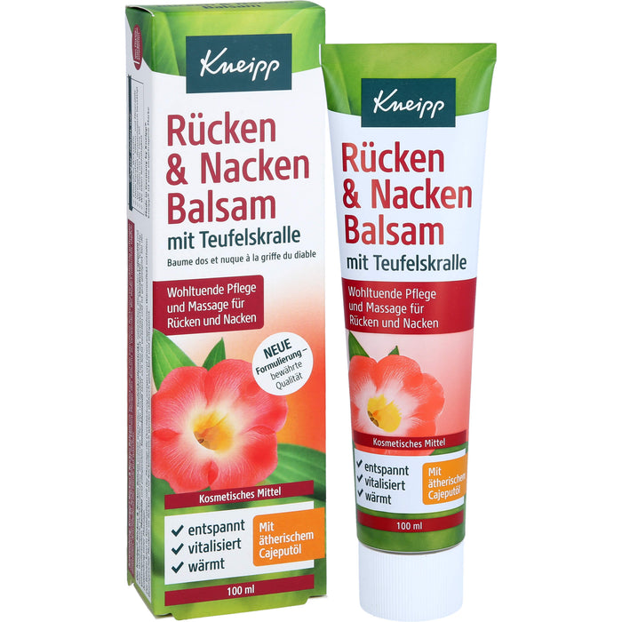 Kneipp Rücken & Nacken Balsam mit Teufelskralle wohltuende Pflege und Massage für Rücken und Nacken, 100 ml Cream