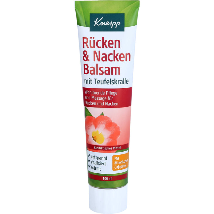Kneipp Rücken & Nacken Balsam mit Teufelskralle wohltuende Pflege und Massage für Rücken und Nacken, 100 ml Cream