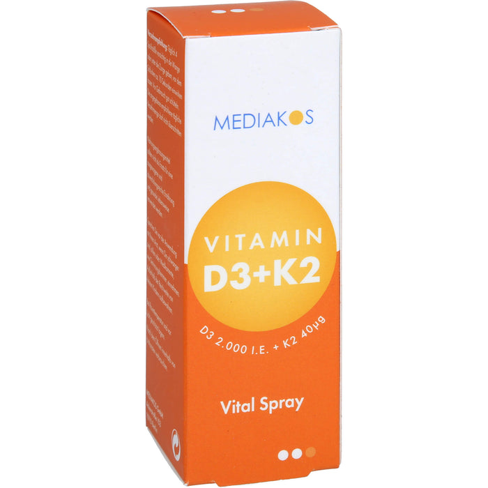 Vitamin D3 + K2 2000 IE 40 ug Mediakos Vital Spray, 20 ml SPR