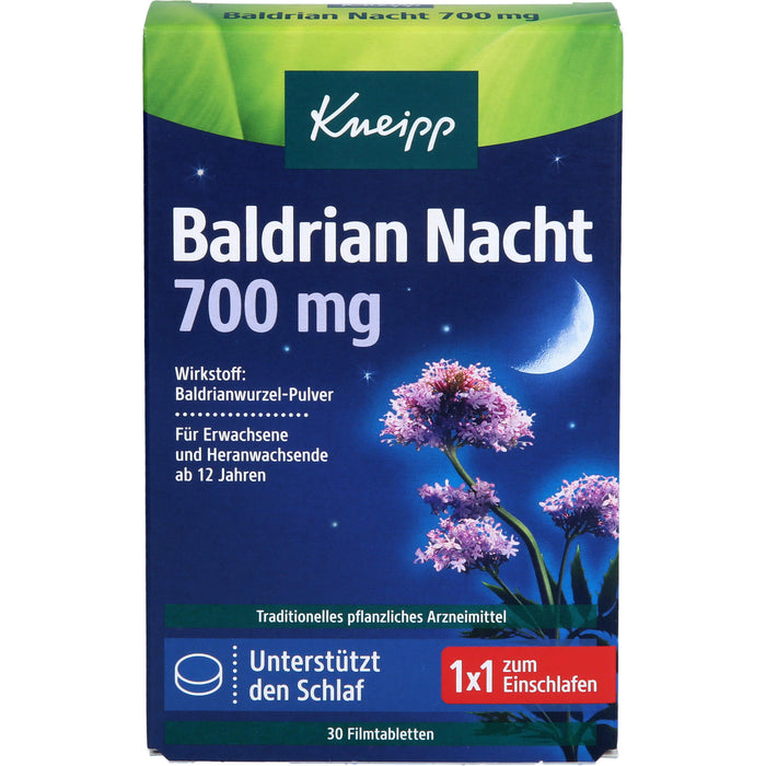 Kneipp Baldrian Nacht 700 mg Tabletten unterstützt den Schlaf, 30 pc Tablettes