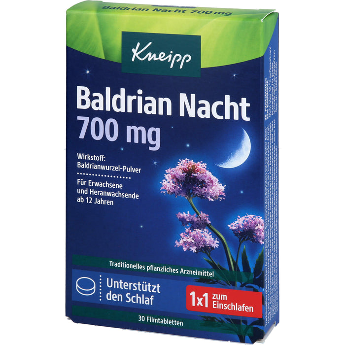 Kneipp Baldrian Nacht 700 mg Tabletten unterstützt den Schlaf, 30 pc Tablettes