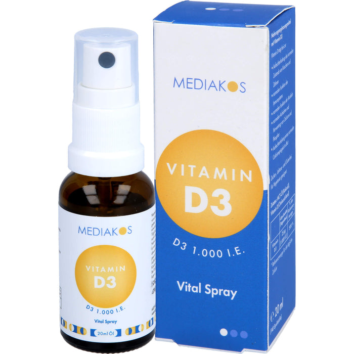 Vitamin D3 1,000 I.E. Mediakos Vital Spray, 20 ml SPR