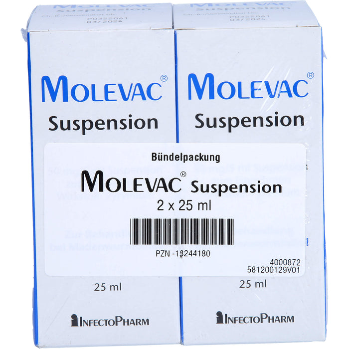 Molevac Suspension, 50 mg/5 ml Suspension zum Einnehmen, 2X25 ml SUE