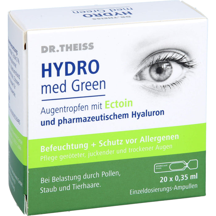 DR. THEISS Hydro med Green Augentropfen mit Ectoin zur Befeuchtung, 20 pcs. Single-dose pipettes