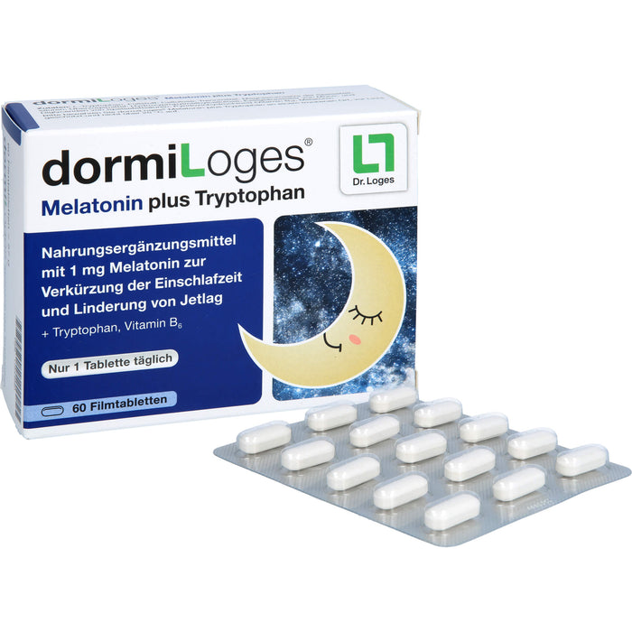 dormiLoges 1mg Melatonin plus Tryptophan, 60 St FTA