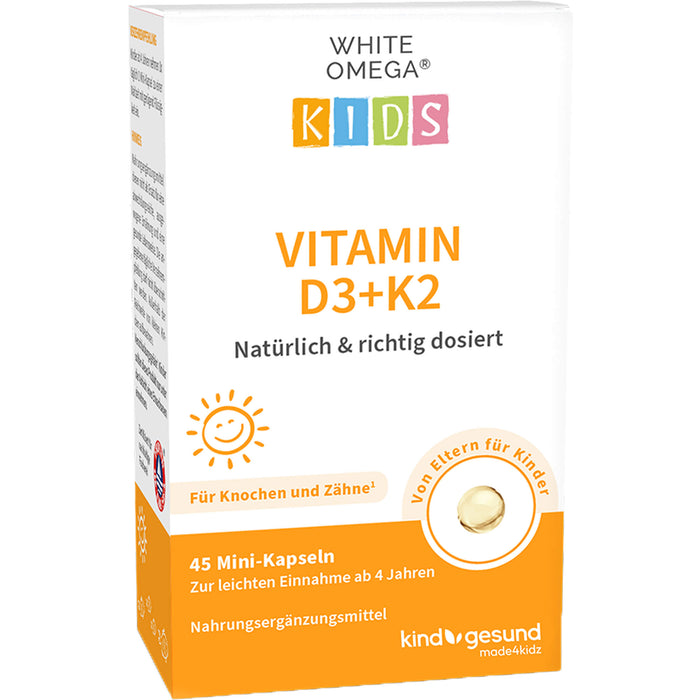 WHITE OMEGA KIDS Vitamin D3 + K2, 45 St KAP