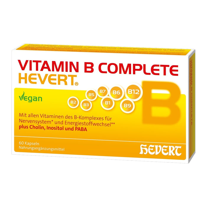 Vitamin B Complete Hevert zur langfristigen Basisversorgung mit allen acht B-Vitaminen, 60 St. Kapseln