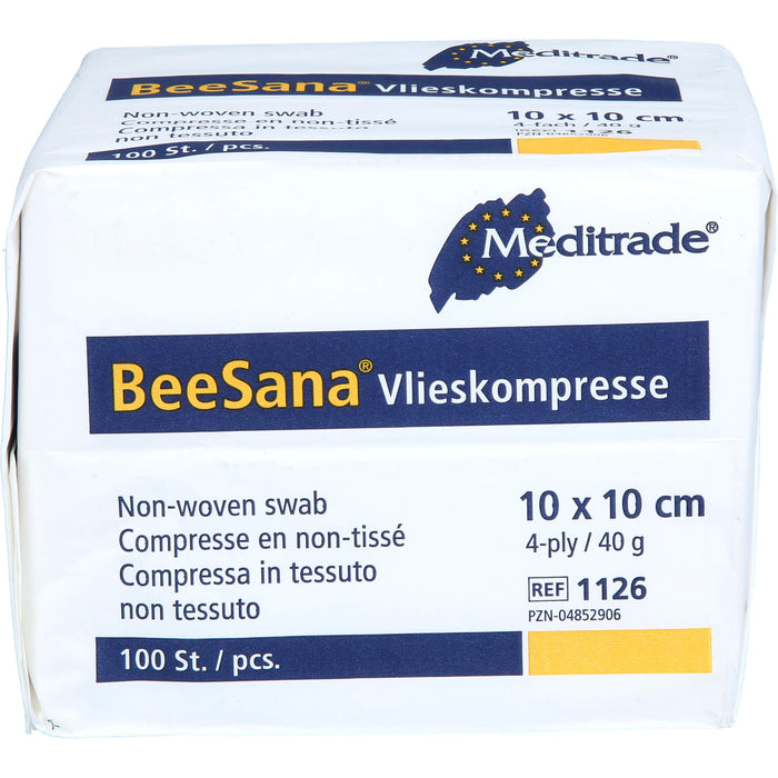 Vlieskompressen unsteril 10x10cm 4f 40g, 100 St KOM