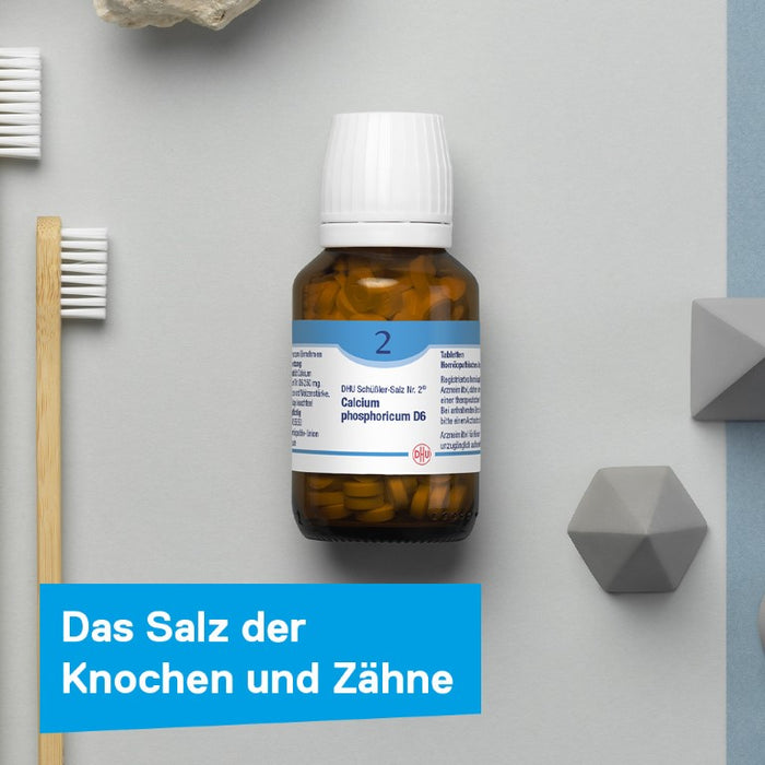 DHU Schüßler-Salz Nr. 2 Calcium phosphoricum D12 – Das Mineralsalz der Knochen und Zähne – das Original – umweltfreundlich im Arzneiglas, 200 pc Tablettes