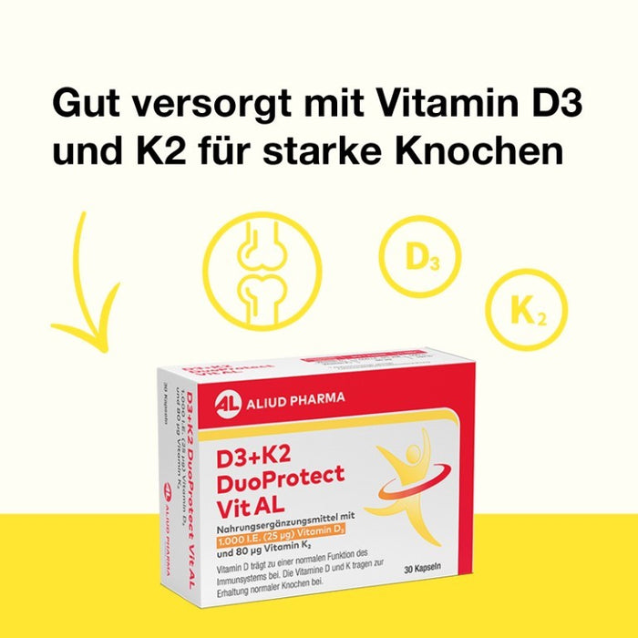 D3+K2 DuoProtect Vit AL 1000 I.E./80 ug Kapseln, 30 pc Capsules