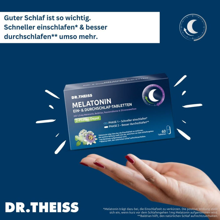 DR. THEISS Melatonin Ein-& Durchschlaf-Tabletten, 60 St. Tabletten