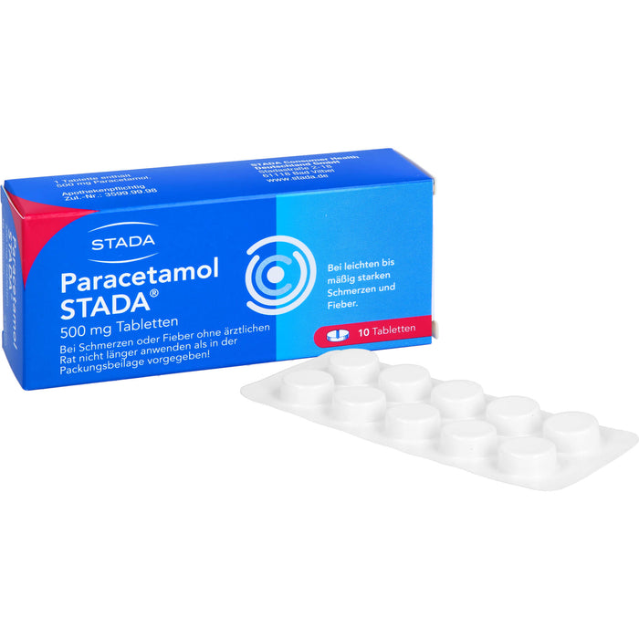 Paracetamol STADA Tabletten bei Schmerzen und Fieber, 10 pc Tablettes