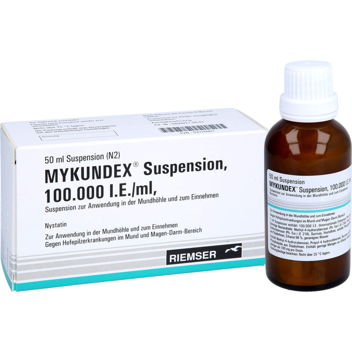 MYKUNDEX Suspension gegen Hefepilzerkrankungen im Mund und Magen-Darm-Bereich, 50 ml Lösung