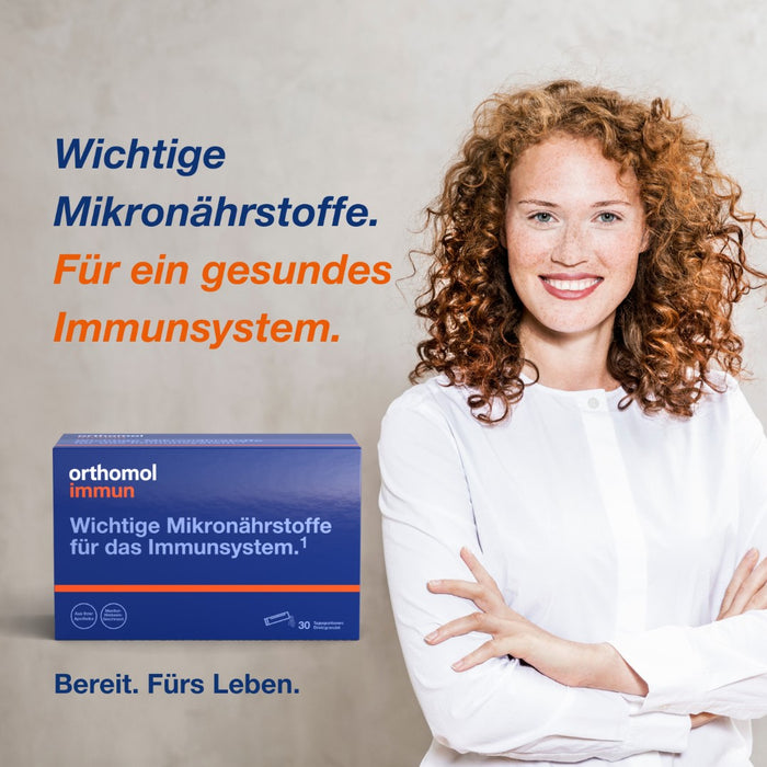 Orthomol Immun - Mikronährstoffe zur Unterstützung des Immunsystems - mit Vitamin C, Vitamin D und Zink - Menthol-Himbeere, 30 St. Tagesportionen