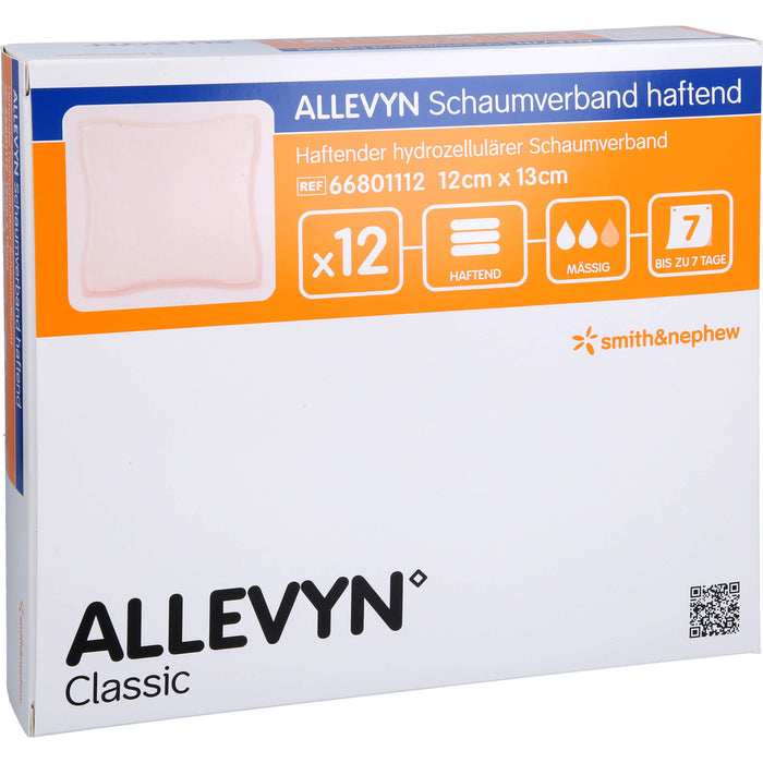 ALLEVYN Schaumverband 12x13cm haftend, 12 St VER