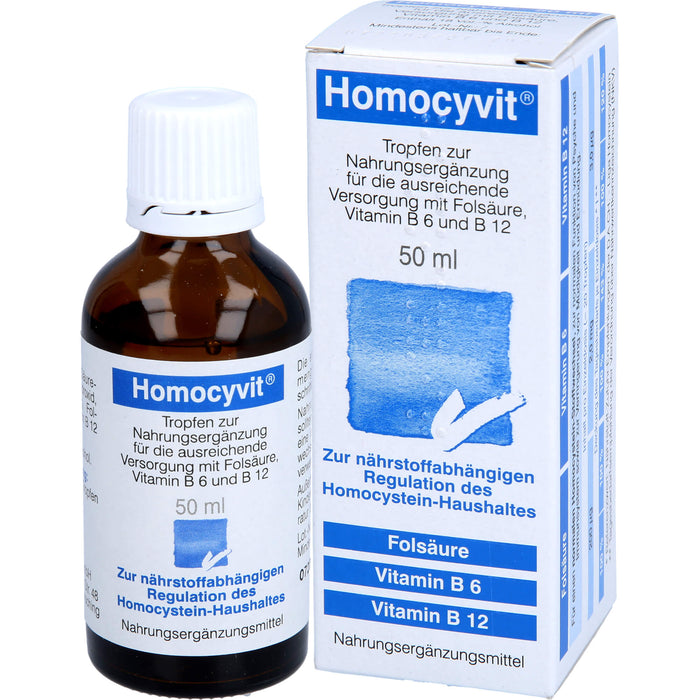 Homocyvit Tropfen zur Unterstützung eines normalen Homocystein-Stoffwechsel, 50 ml Lösung