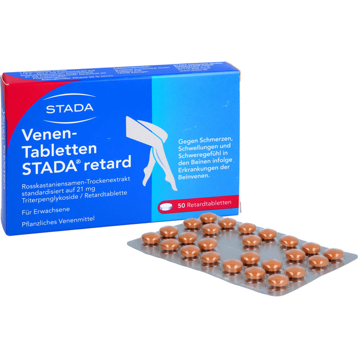 STADA Venen-Tabletten retard gegen Schmerzen, Schwellungen und Schweregefühl in den Beinen, 50 pc Tablettes